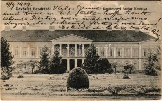 1909 Beodra, Novo Milosevo; Gróf Karátcsonyi Aladár kastélya / castle (apró szakadás / tiny tear)
