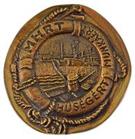 DN Magyar Hajózási Részvénytársaság "MHRT - Hűségért - Munkáért" egyoldalas, öntött bronz emlékplakett (~94-101mm) T:AU