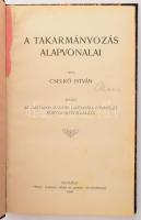 Cselkó István: A takarmányozás alapvonalai. Bp., 1909, Országos Magyar Gazdasági Egyesület, ("Pátria"-ny.), 106+2 p. Korabeli átkötött félvászon-kötés, Csurgó, Vágó Gyula-kötés, kissé kopott borítóval, kissé foltos lapokkal.