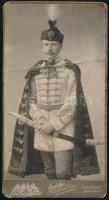 cca 1900 Előkelő úr díszmagyarban, kabinetfotó Erdélyi cs. és kir. udvari fényképész budapesti műter...