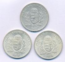 1937-1939. 1P Ag (3db, 2xklf) T:AU,XF kis patina Adamo P6