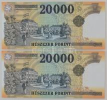 2016. 20.000Ft (2db) sorszámkövető "GK 0987244 - GK 0987245" T:XF