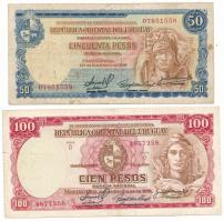 Uruguay DN (1948) 100P + DN (1952) 50P T:F,VG folt, kis szakadás Uruguay ND (1948) 100 Pesos + ND (1952) 50 Pesos C:F,VG spot, small tear Krause P#38, #39
