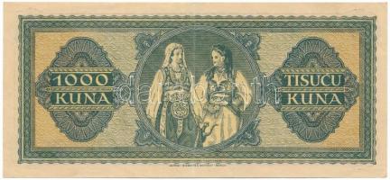 Horvátország / Független Horvát Állam 1943. 1000K "E1960409" T:XF
Croatia / Independent S...