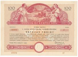 1954 Budapest "Ötödik Békekölcsön - a Magyar Népköztársaság nyereménykölcsöne - Ötödik osztály&...