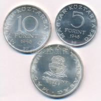 1948. 5Ft Ag "Petőfi" + 10Ft Ag "Széchenyi" + 20Ft Ag "Táncsics", &quo...