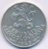 Csehszlovákia 1949. 100K Ag "Iglói bányászat 700. évfordulója" T:AU patina Czechoslovakia 1949. 100 Korun Ag "700th Anniversary - Jihlava Mining Privileges" C:AU patina Krause KM#29