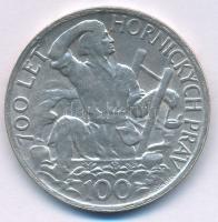 Csehszlovákia 1949. 100K Ag "Iglói bányászat 700. évfordulója" T:AU patina Czechoslovakia ...