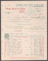 1915 Weigl Adolf és Társa Arad fejléces számla, hajtott