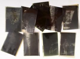 7 darab magyar királyi katonákat ábrázoló 6x9 cm-es fotónegatív