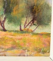 Jakus László (-): Vitorlások. Olaj, farost, jelzett, fakeretben, 16×26 cm