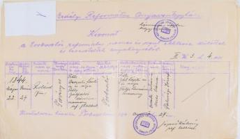 ca 1940 Torboszlói Bereczky Roland (sz: 1844) és feleségének és Tamási Zsuzsnnának születési és egyé...