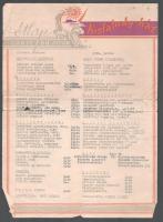 2 db balatoni étlap: 1972 Kisfaludy-ház, Tátika étterem, kisebb sérülésekkel + 1975 Hableány étterem