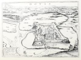 Jelzés nélkül: Dotis (Tata), régi metszet után készült modern szitanyomat, papír, 33x45 cm