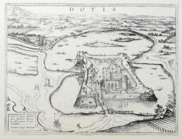 Jelzés nélkül: Dotis (Tata), régi metszet után készült modern szitanyomat, papír, 33x45 cm