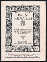 1927 Innendekoration. Die gesamte Wohnungskunst in Bild und Wort. Herausgeber: Hofrat Alexander Koch. XXXVIII. Jahrgang. Januar Heft 1927. Fekete-fehér képekkel illusztrált, német nyelvű lakberendezési prospektus, kis lapszéli szakadásokkal, kihajtva: 16x48 cm