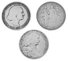 1935. 2P Ag "Pázmány" + 2P Ag "Rákóczi" + 1936. 2P Ag "Liszt Ferenc" - "Pázmány-sor" kapszulában T:AU,XF felületi karcok, polírozott / Hungary 1935. 2 Pengő Ag "Pázmány" + 2 Pengő Ag "Rákóczi" + 1936. 2 Pengő Ag "Liszt Ferenc" - "Pázmány-series" in capsule C:AU,XF surface scratches, polished Adamo P7.1, P7.2, P7.3, Krause KM#513, KM#514, KM#515