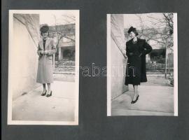 cca 1960/70 Divatos hölgy, 5 darab fotó, 10,5x7 cm