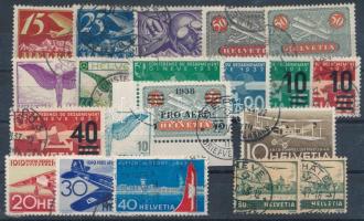 Svájc kis tétel, benne Mi 389 "fehér háztető" tévnyomattal + támpéldány, stecklapon (Mi EUR 385.-)