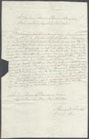 1843 Szolnok, latin nyelven írt levél viaszpecséttel