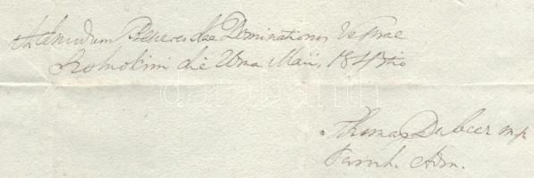 1843 Szolnok, latin nyelven írt levél viaszpecséttel