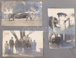 cca 1920/40 Fotóalbum, benne 47 darab autós kirándulás tematikájú kisméretű fotóval