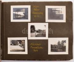 cca 1930 Fotóalbum, benne 100 darab kisméretű fotóval, főleg osztrák helyszínekkel