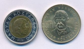 2002. 100Ft "Kossuth" + 2003. 20Ft "Deák" T:AU patina
