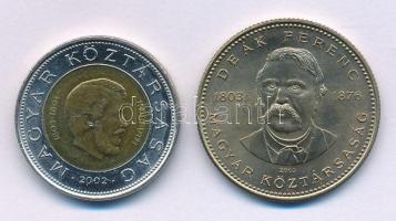 2002. 100Ft "Kossuth" + 2003. 20Ft "Deák" T:AU patina
