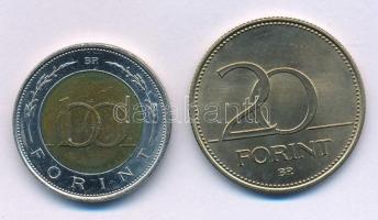 2002. 100Ft "Kossuth" + 2003. 20Ft "Deák" T:AU patina