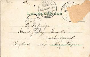 1903 Budapest VII. Keleti pályaudvar, vasútállomás. Art Nouveau, litho (Rb)