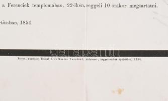 1854 Nagy Ignác író gyászjelentése. Pest. Beimel J. és Kozma Vazul. Nagy Ignác (1810-1854) író a Höl...