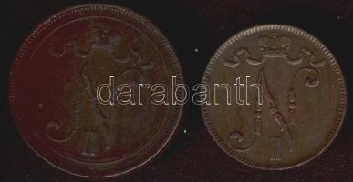 Finnország 1899. 5P, 10P II.Mihály T:2/3,3 ph