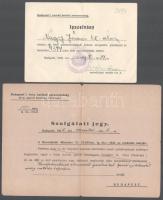1944-1946 Nagy János ht. alhadnagy/alezredes részére kiállított 5 db hivatalos irat, közte elbocsájt...