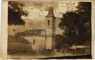 1924 Szend, Szákszend; római katolikus templom. photo (gyűrődések / creases)