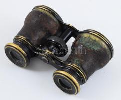 Lemaire Paris színházi távcső, jelzett, kopott, 10x6,5 cm