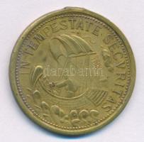 DN "Sárkányölő Szent György / Biztonság a viharban" kétoldalas sárgaréz emlékmedál fül nél...