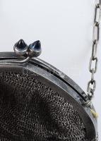 Ezüstözött alpakka színházi táska, m: 18 cm