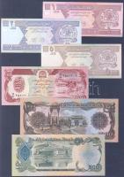 Afganisztán 6db klf bankjegy T:I