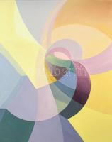 Csóka László (1967-): Spirálban, 2024. Olaj, vászon, jelezve balra lent: Csóka 24. 100x80 cm.