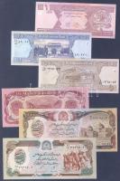 Afganisztán 6db klf bankjegy T:I