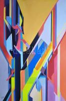 Csóka László (1967-): Színjáték II, 2023. Olaj, vászon, jelezve balra lent: Csóka 23. 120x80 cm.  KIZÁRÓLAG SZEMÉLYES ÁTVÉTEL, NEM POSTÁZZUK! / ONLY PERSONAL COLLECTION AT OUR OFFICE!