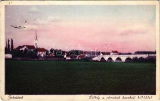 1934 Zalalövő, látkép a rómaiak korabeli kőhíddal. Pintér dohányáruda kiadása (EK)