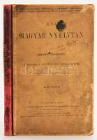 Simonyi Zsigmond: Kis magyar nyelvtan. Bp., 1891., Eggenberger, 121+3 p. 6. kiadás. Átkötött félvászon-kötés, kopott, foltos borítóval, laza fűzéssel, bejegyzésekkel, kissé foltos lapokkal, két kijáró lappal.