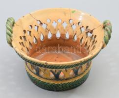 Badár Balázs Mezőtúr kínáló, jelzett, restaurált, d: 20 cm