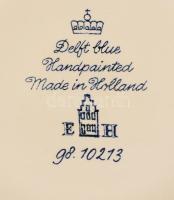 Delft malom mintás bonbonier, jelzett, hibátlan, d: 13 cm