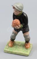 Izsépy kapus figura, jelzett, mázhibával, m: 16 cm