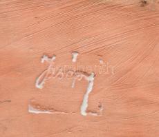 Izsépy kapus figura, jelzett, mázhibával, m: 16 cm