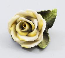 Herendi sárga rózsa, jelzett, hibával, d: 8 cm