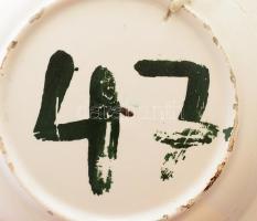 Éljen a haza feliratos falitál, jelzett, kopással, d: 23 cm